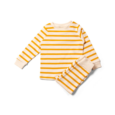 Little Green Radicals Stripes Forever Gold Organic Pyjamas