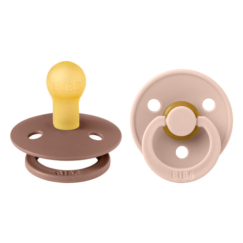 BIBS Pacifier Colour 2 Pack Latex - Woodchuck/Blush