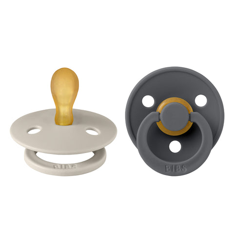 BIBS Pacifier Colour 2 Pack Latex - Symmetrical Sand/Iron