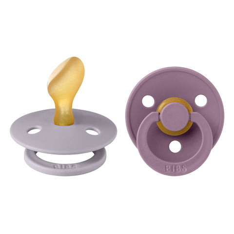 BIBS Pacifier Colour 2 Pack Latex - Anatomical Fossil Grey/Mauve