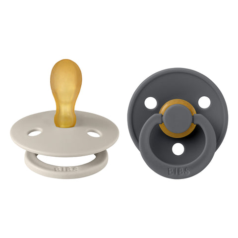 BIBS Pacifier Colour 2 Pack Latex - Symmetrical Sand/Iron