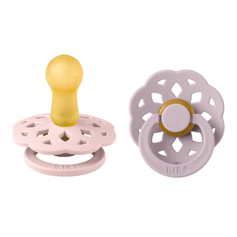 BIBS Pacifier Boheme 2 Pack Latex - Blossom / Dusky Lilac