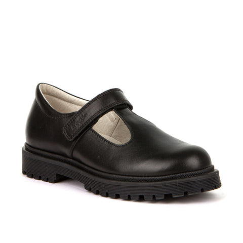 Froddo LEA T G3140113 Black Leather School Shoe T-Bar