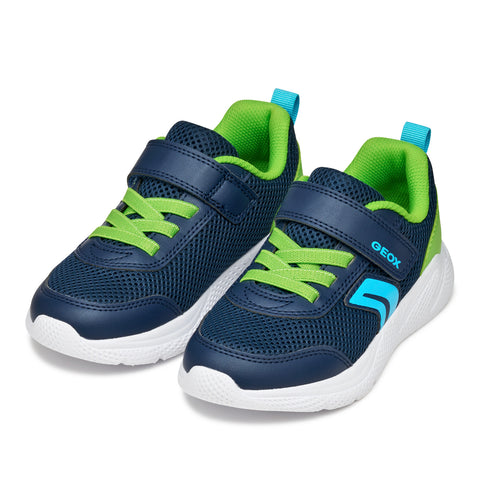 Geox J SPRINTYE BOY. A - MESH+GEOBUCK NAVY/LIME