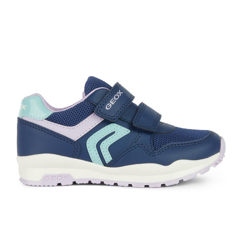 Geox J Pavel G.A - SYNT.LEA+MESH NAVY/LILAC