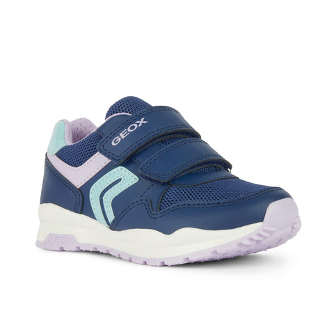 Geox J Pavel G.A - SYNT.LEA+MESH NAVY/LILAC