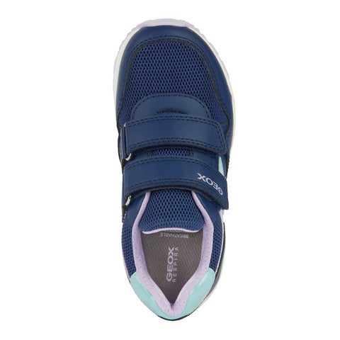 Geox J Pavel G.A - SYNT.LEA+MESH NAVY/LILAC
