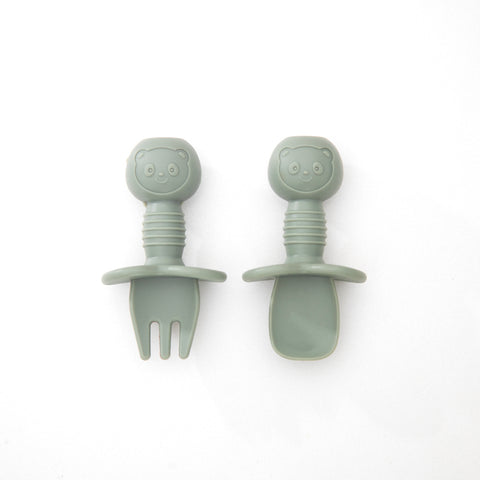 Green Island Silicone Baby Cutlery Set