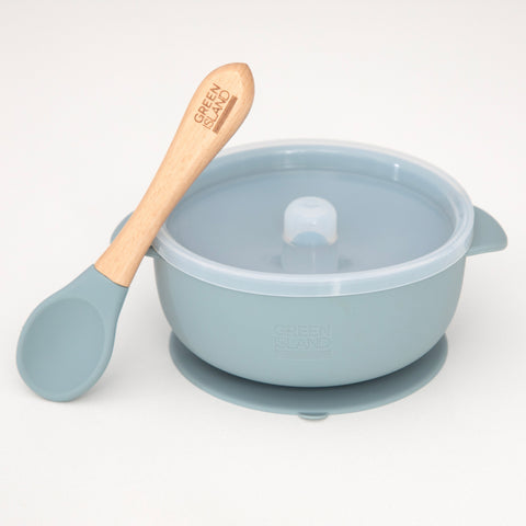 Green Island Silicone Baby Bowl & Spoon