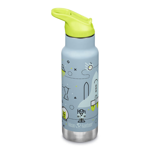 Klean Kanteen Classic Kid's Insulated Water Bottle with Flip Seal Sport Cap 355ml - Launch Plan