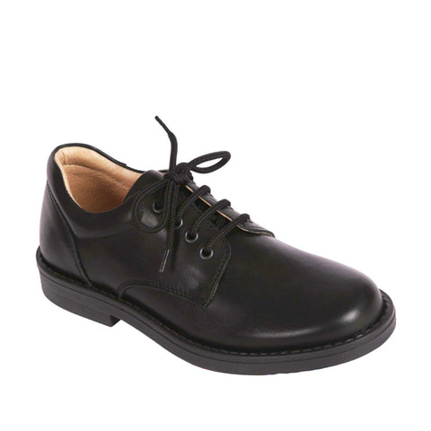 Petasil School Shoes, Marcus Black Leather
