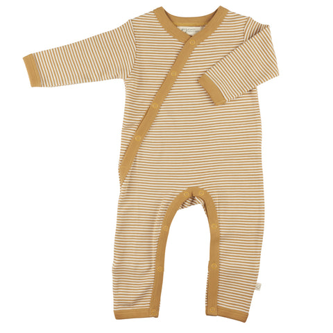 Pigeon Organics Kimono Romper Fine Stripe - Mustard