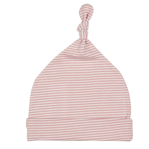 Pigeon Organics Knotted Hat Fine Stripe Pink 0-5 months