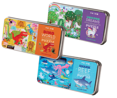 Crocodile Creek - 50 Piece Tin Puzzle Assortment