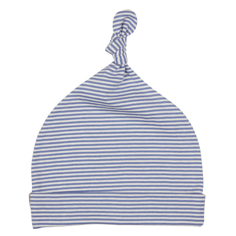 Pigeon Organics Knotted Hat Fine Stripe Summer Blue 0-5 months