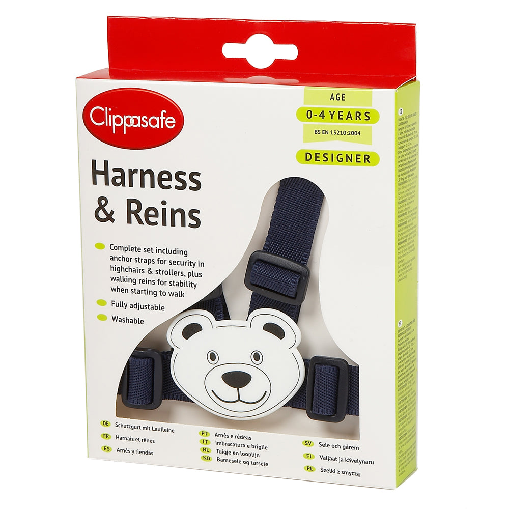 Clippasafe Walking Harness & Reins - Adjustable Child Safety Harness Navy Blue