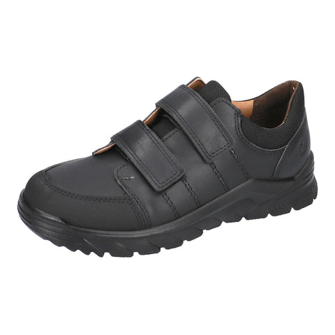 Ricosta School Shoes, Johno Black Leather