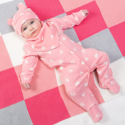 Kite Patchwork knit blanket Pink