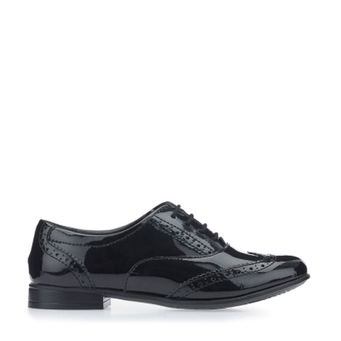 Start-Rite Matilda Black Patent Brogue School Shoe from Naturally Kids Shoes