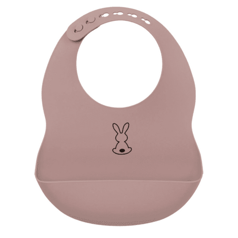 Nattou Silicone Bib - Dusky Pink