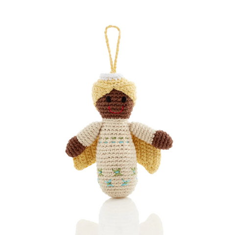 Pebblechild Knitted Christmas Decoration Cream Angel Media 1 of 1