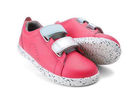 Bobux KP Grass Court Switch Guava (Silver Metallic + Mist)
