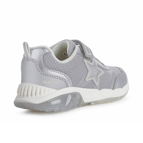 Geox J Spaziale Girl Silver Trainers