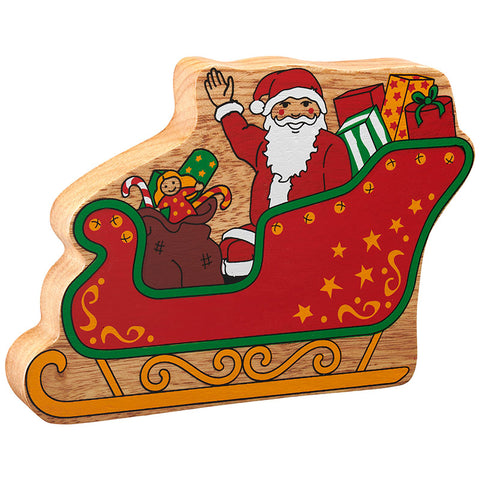 Lanka Kade Natural Red Father Christmas in a Sleigh