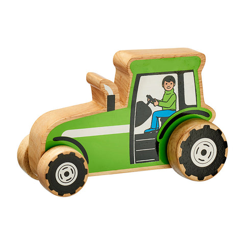 Lanka Kade Green Tractor - Push Along Handmade fair trade wooden kids toy