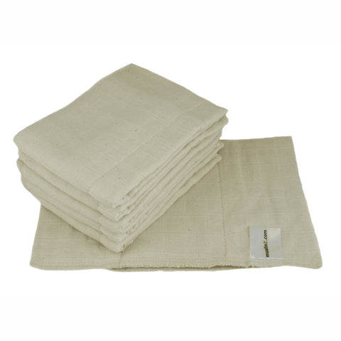 MuslinZ 6 Pack Muslin Prefold – Organic Unbleached