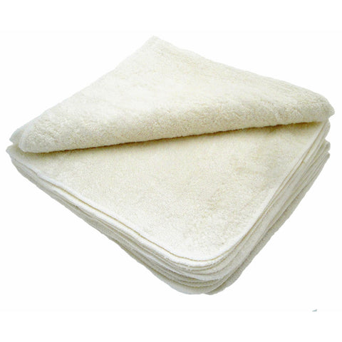 MuslinZ 12Pk Bamboo Cotton Terry Wipes 20x20cm