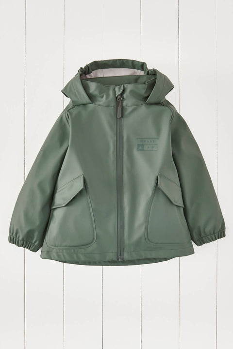 Grass & Air Khaki Kids Rain Jacket