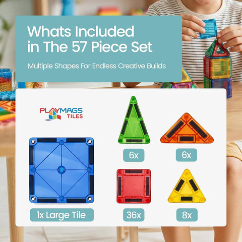 Playmags 57 Piece Mini Tiles