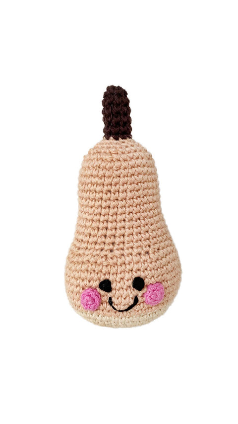 Crochet Baby Toy Friendly butternut squash rattle