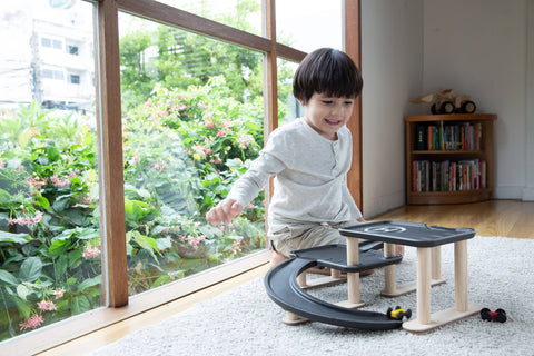 Race and Play Wooden Parking Garage PlanToys