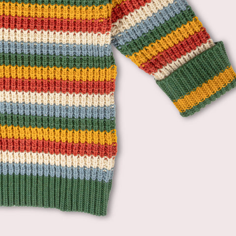 Little Green Radicals Rainbow Waffle Snuggly Knitted Jumper