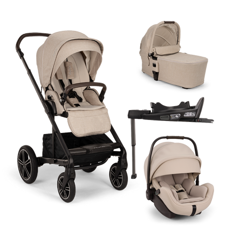 Nuna MIXX NEXT Biscotti with ARRA flex and BASE curv Bundle
