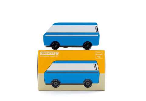 Candyvan - VW T3 Blue - Wooden Diecast Toy Car Candylab