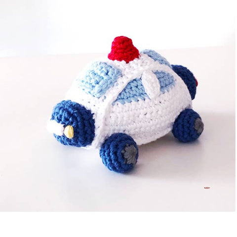 Crochet Baby Toy Police car rattle