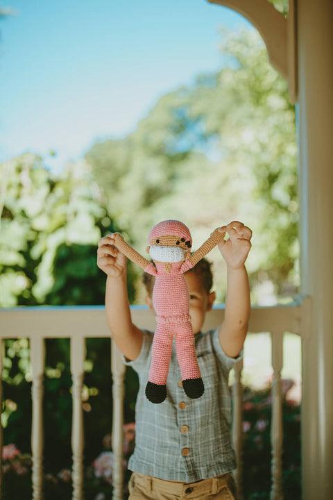 Crochet Baby Toy Pig rattle