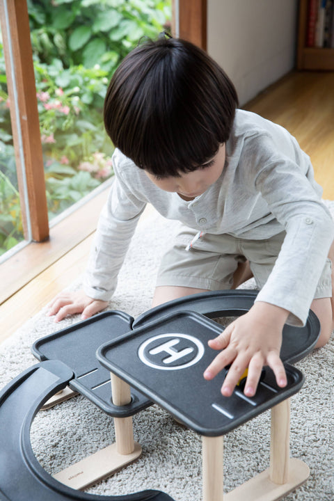 Race and Play Wooden Parking Garage PlanToys