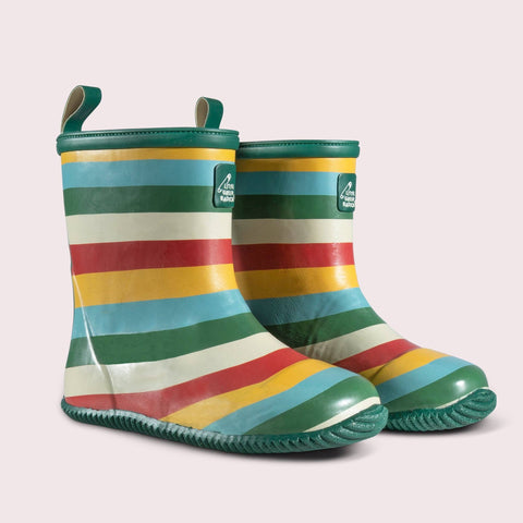 Little Green Radicals Rainbow Classic Natural Rubber Rain Boots