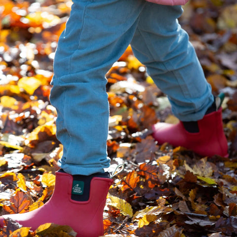 Little Green Radicals Red Ankle Natural Rubber Rain Boots