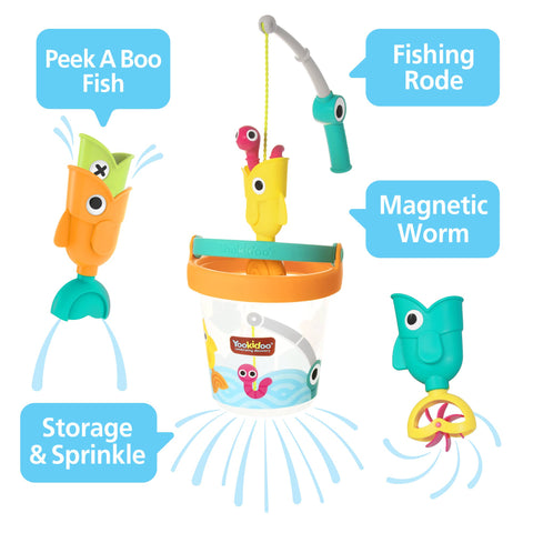 Yookidoo Catch ‘N’ Sprinkle Fishing Set Bucket Bath Toy