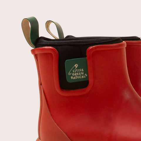 Little Green Radicals Red Ankle Natural Rubber Rain Boots