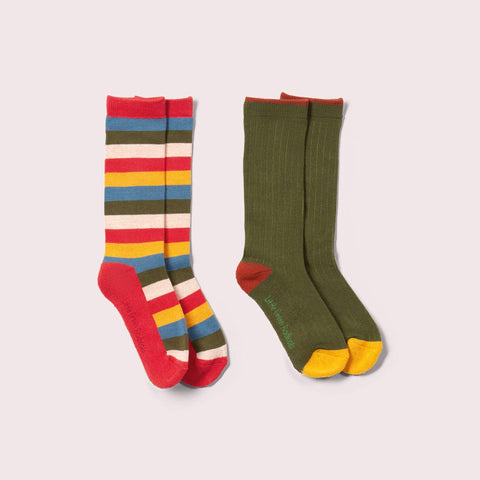 Little Green Radicals Rainbow Terry Boot Socks 2 Pack
