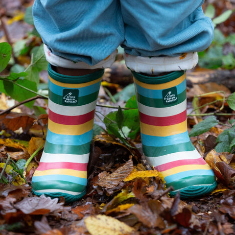 Little Green Radicals Rainbow Classic Natural Rubber Rain Boots