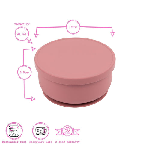 Baby Silicone Suction Bowl with Lid - By Tiny Dining