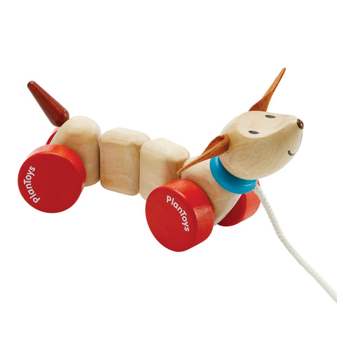 Plan Toys Happy Puppy Wooden Pull Along