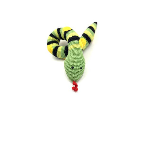 Crochet Baby Toy Snakes rattle - apple